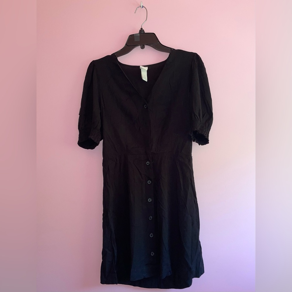 H&M Black Button Up Dress